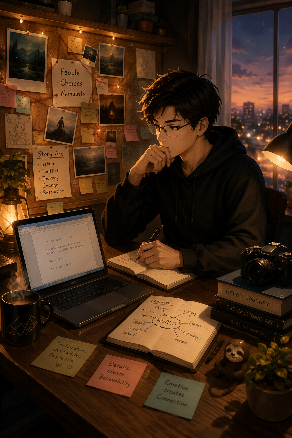 Story-driven game artwork.