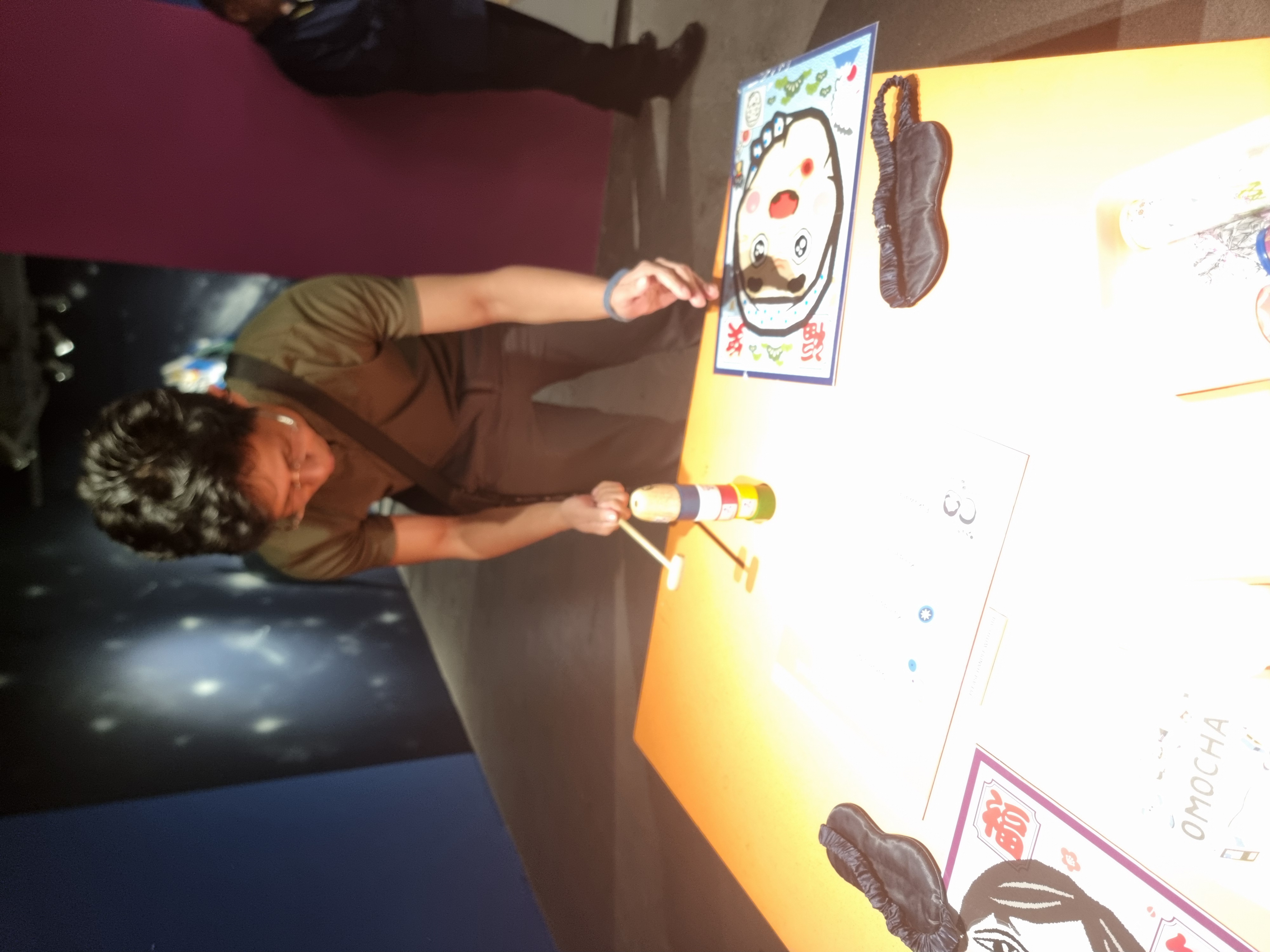 Travel moment at an interactive exhibit.